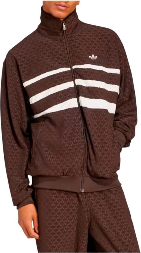 Adidas Retro Geometrische Casual Jas Brown Heren - Foto 3