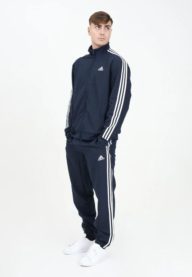Adidas Sportieve Blauwe Geweven 3-Stripes Jumpsuit Blue Heren - Foto 2