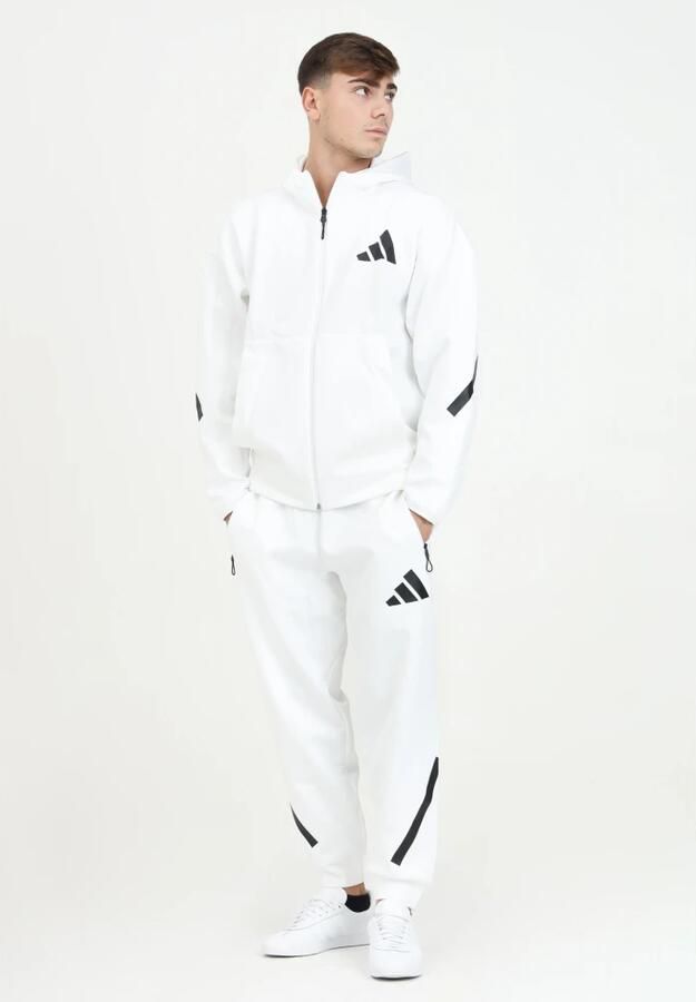 Adidas Teamwork Geïnspireerde Witte Sportieve Broek White Heren - Foto 4