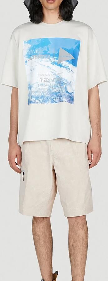 Adidas Technische Logo Print Avontuur Shorts Beige Heren - Foto 5