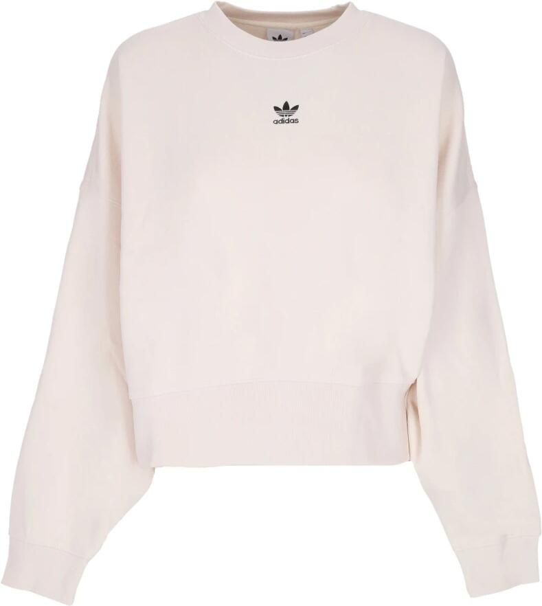 Adidas Witte Cropped Crewneck Sweatshirt Essentials Beige Dames - Foto 3