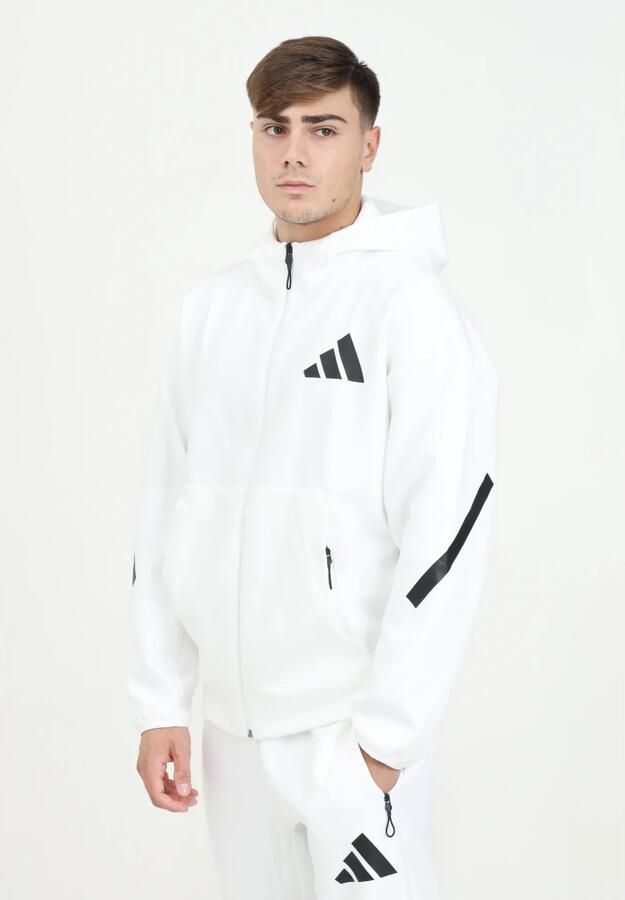 Adidas Hooded Track Jacket met volledige rits Wit White Heren - Foto 4
