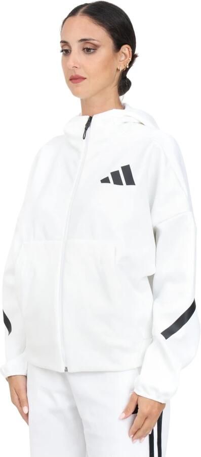 Adidas Witte Zip-Through Hoodie voor Vrouwen White Dames - Foto 7