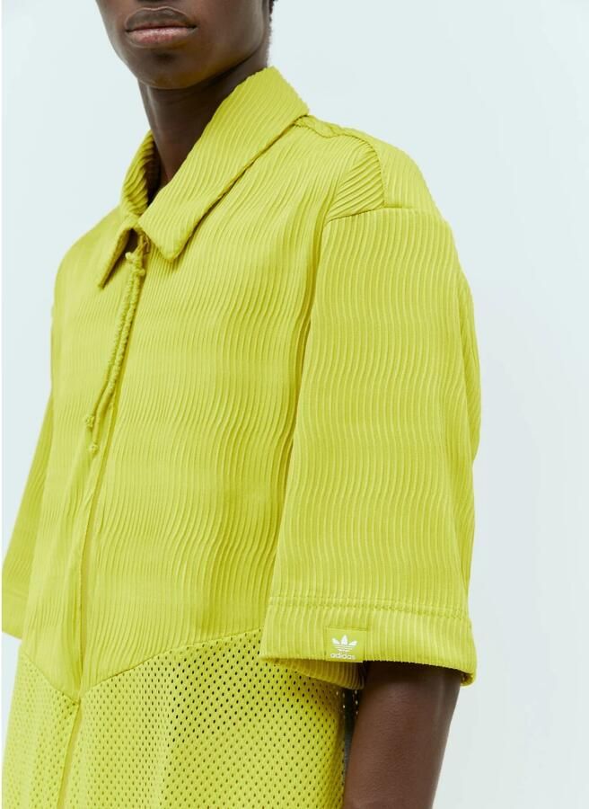 Adidas Originals Groene Geplooide Shirt met Tweewegsrits Green - Foto 3