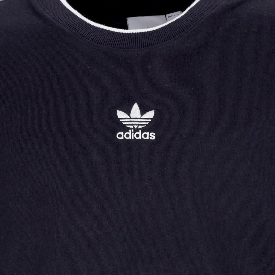 Adidas Zwarte Crew-Neck Tee met Logo Borduurwerk Black Heren - Foto 2