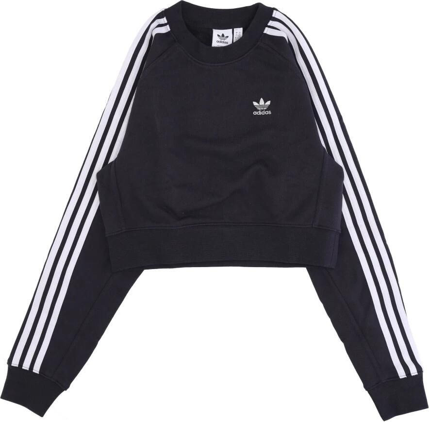 Adidas Zwarte Crewneck Sweatshirt Lichtgewicht Lange Mouw Black Dames
