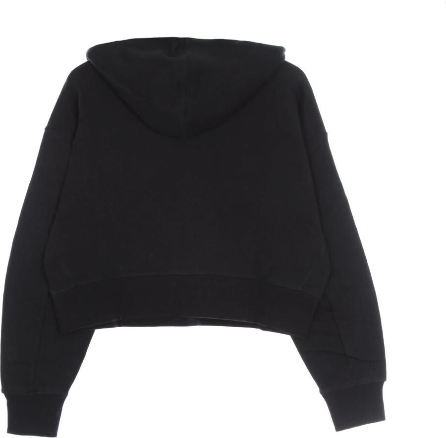 Adidas Zwarte Crop Hoodie met Geribbelde Boorden Black Dames - Foto 3