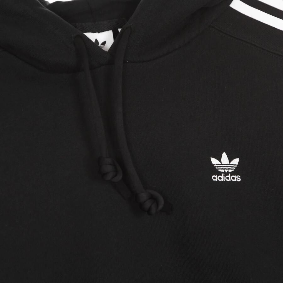Adidas Zwarte Crop Hoodie met Geribbelde Boorden Black Dames - Foto 1