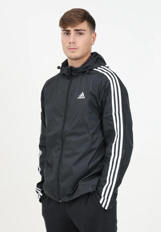 Adidas Zwarte Essentials 3-Stripes Geweven Jas Black Heren - Foto 2