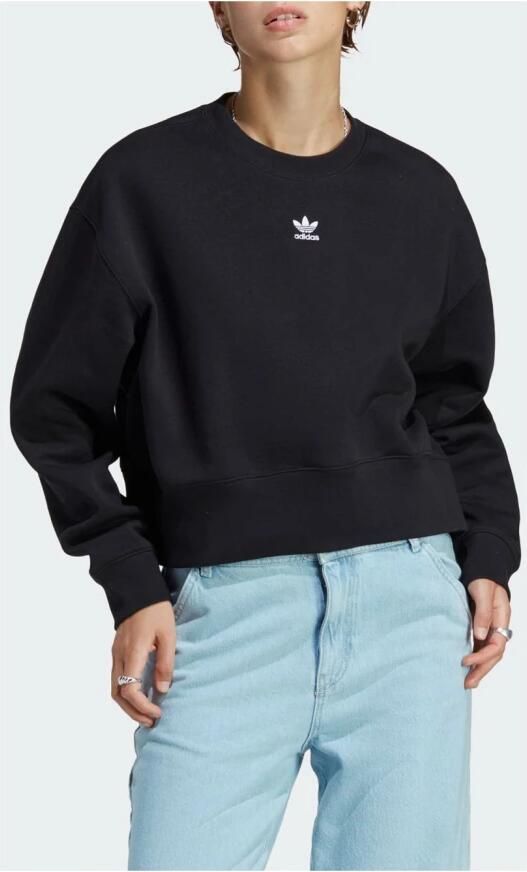 Adidas Originals Zwarte Oversized Sweater met Geborduurd Logo Black Dames - Foto 5