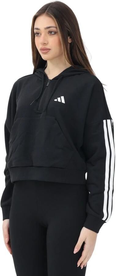 Adidas Zwarte half-zip Essentials 3-Stripes trui Black Dames - Foto 9