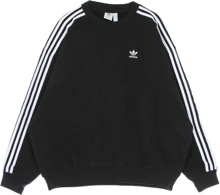 Adidas Zwarte Oversize Crewneck Sweatshirt met 3 Strepen Black Dames - Foto 2