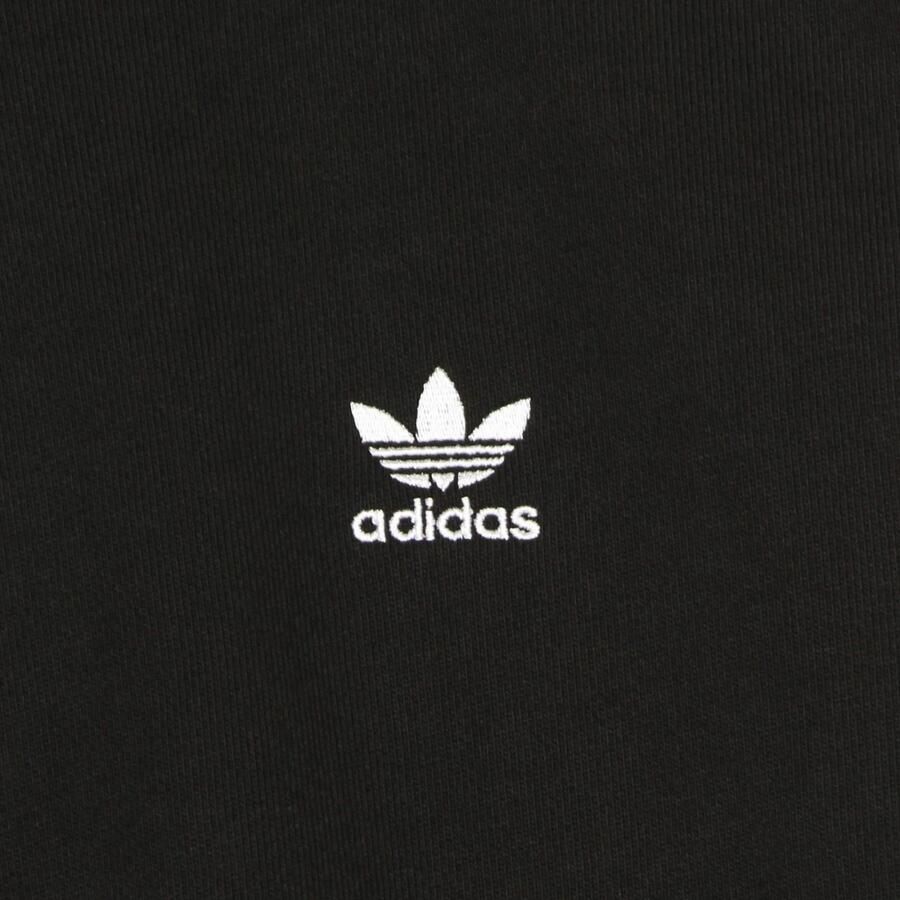 Adidas Zwarte Oversize Crewneck Sweatshirt met 3 Strepen Black Dames