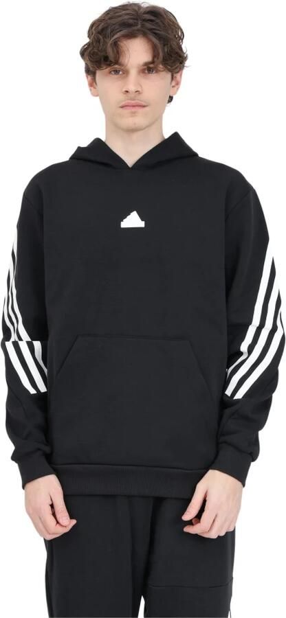 Adidas Zwarte Performance Hoodie met Logo Patch Black Heren - Foto 3