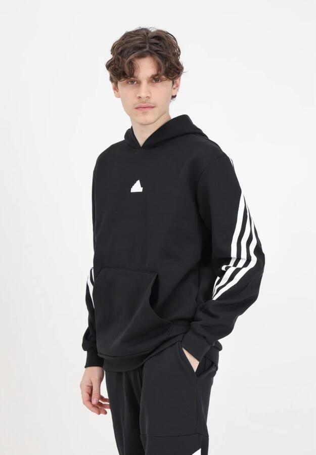 Adidas Zwarte Performance Hoodie met Logo Patch Black Heren