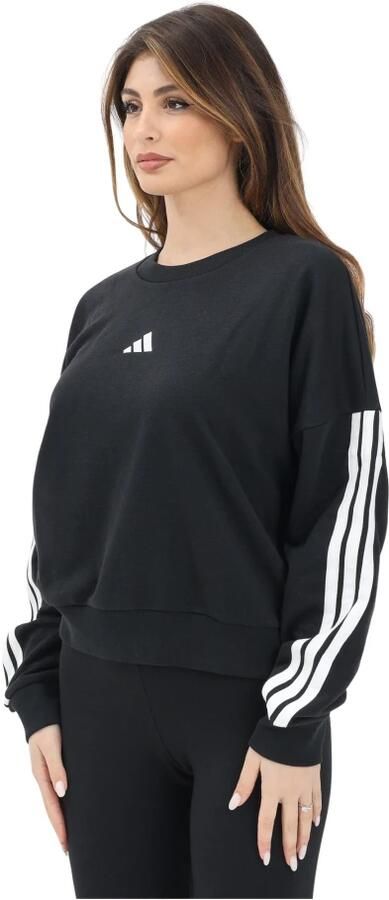 Adidas Zwarte Sweater Essentials 3-Stripes French Terry Black Dames - Foto 3