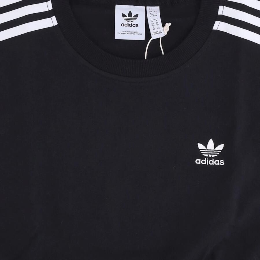 Adidas Originals Stijlvolle T-shirt met tailleband Black Dames