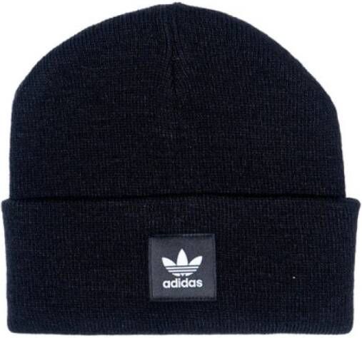 Adidas Originals Zwarte wollen hoed met Trifoil-logo Black Unisex
