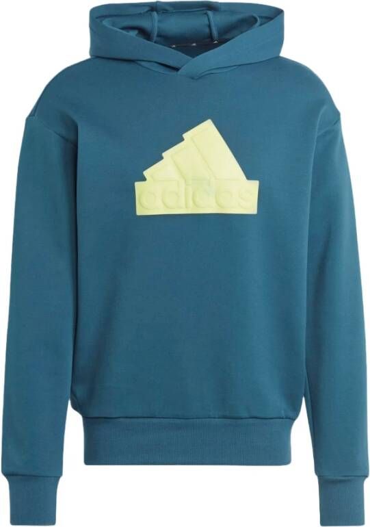 Adidas Blauwe hoodie met modern design Blauw Heren