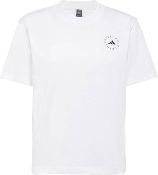 adidas by stella mccartney Korte Mouw T-Shirt White Dames