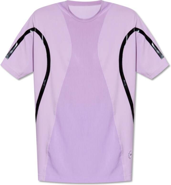 Adidas by stella mccartney T-shirt met logo Purple Dames