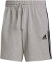 Adidas aeroready essentials 3 stripes korte broek grijs heren - Thumbnail 4