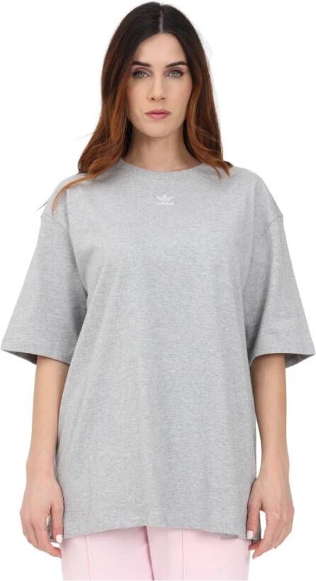 Adidas Originals Grijze Dames Sport T-shirt met Trefoil Logo Gray Dames