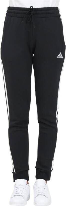 Adidas Essentials 3-Stripes Fleece Zwarte Sportbroek voor Dames Zwart Dames
