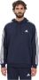 Adidas Essentials Fleece 3-Stripes Hoodie Blauw Heren - Thumbnail 3
