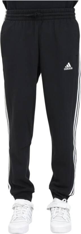Adidas Essentials Fleece 3-Stripes Tapered Cuff Sweatpants Zwart Heren