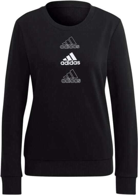 Adidas Gerecycled Logo Sweatshirt Zwart Dames