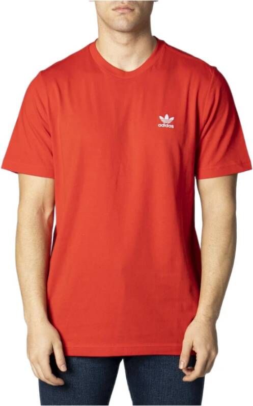 Adidas Rode korte mouwen ronde hals T-shirt Red Heren