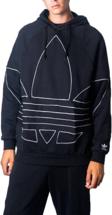 Adidas Heren Zwart Print Hoodie Blauw Heren
