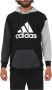 Adidas essentials colorblock logo oversized trui zwart grijs dames - Thumbnail 1