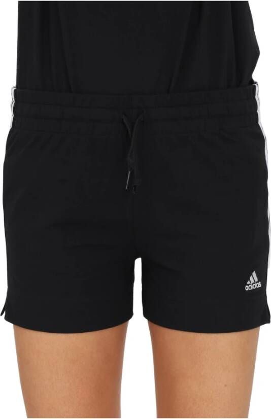 Adidas Zwarte sportieve shorts voor dames met zijstrepen Black Dames