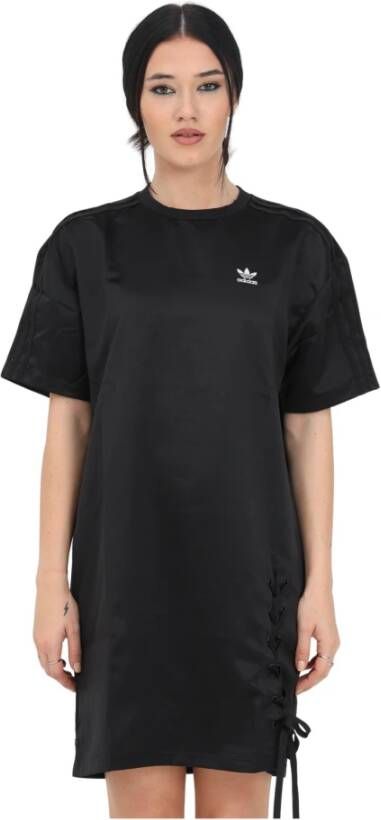 Adidas Korte dagjurk met logo borduursel Zwart Dames