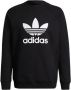 Adidas Originals Zwart Crewneck Sweatshirt met Contrasterende Trefoil Print Black Heren - Thumbnail 1