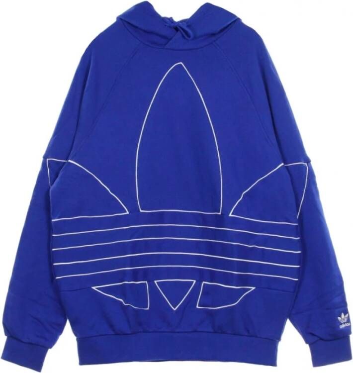 Adidas Lichte sweatshirt met capuchon grote klaverschot overzicht hoody Blauw Heren