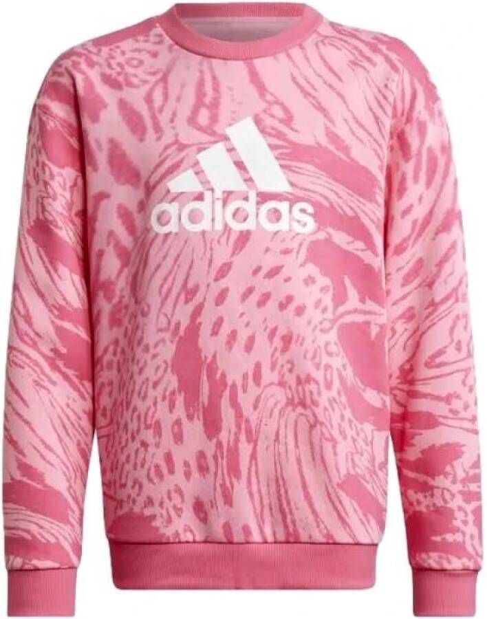 Adidas Sportswear Future Icons Hybrid Animal Print Cotton Loose Sweatshirt