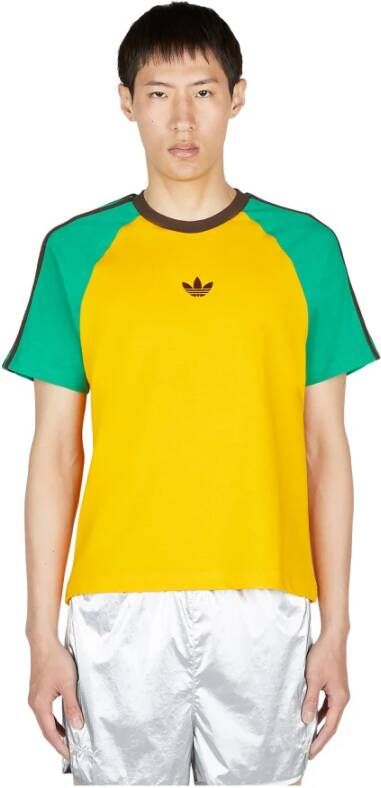 Adidas Organisch Katoenen Signature Stripe T-Shirt Yellow Heren