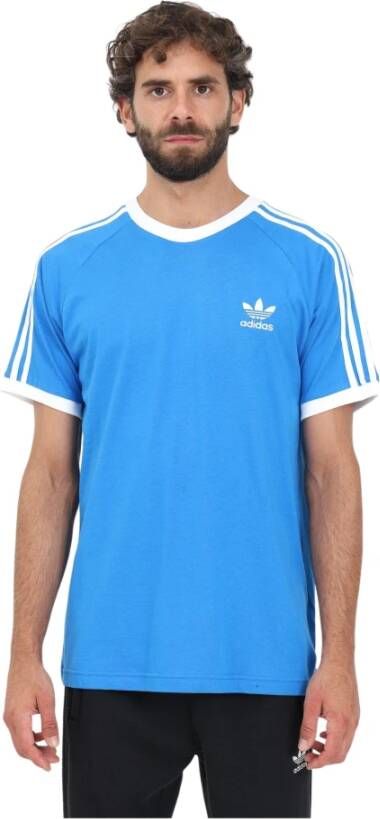 Adidas Originals Lichtblauw Adicolor Classics 3-Stripes T-shirt voor heren Blue Heren