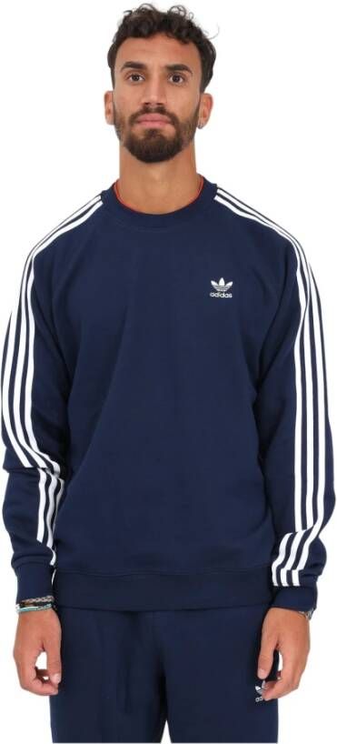Adidas Originals Blauwe Adicolor Classics 3Stripes Sweater Blauw Heren