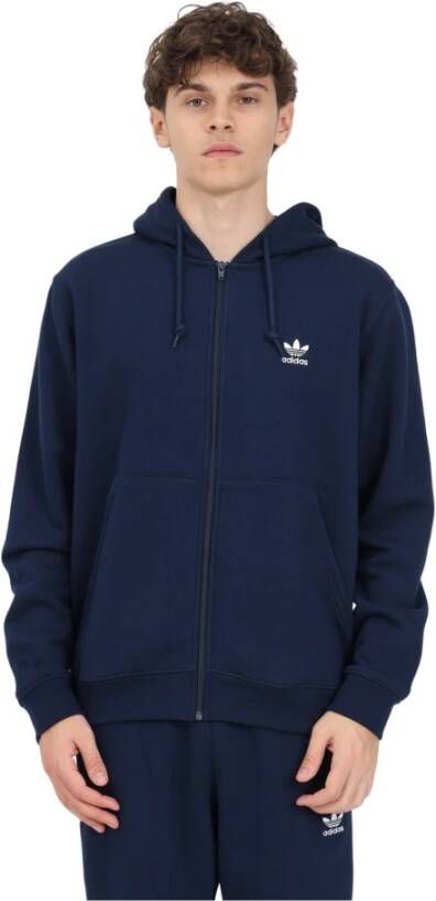 Adidas Originals Blauwe Heren Hoodie met Logo Borduursel Blauw Heren