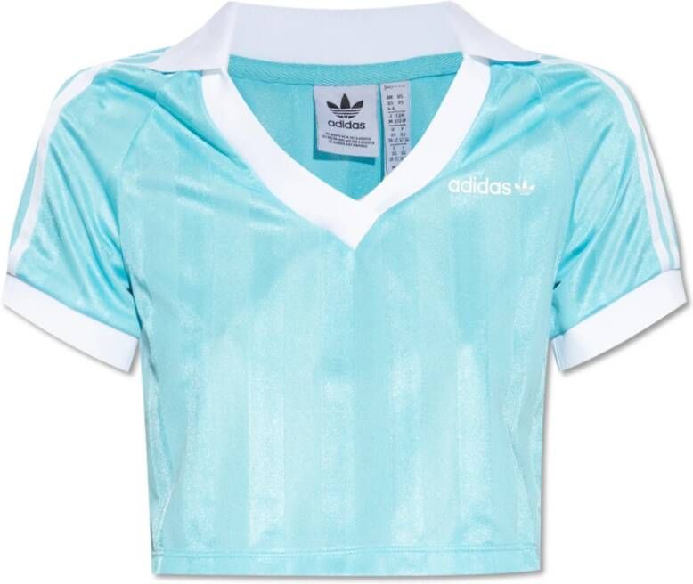 Adidas Originals Crop T-shirt Blauw Dames