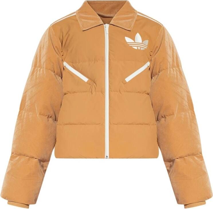 Adidas Velvet Puffer Donsjack Bruin Brown Dames