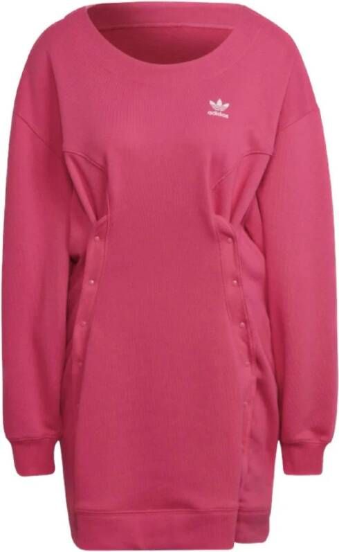 Adidas Magenta Sweater Jurk Lichtgewicht Fleece Pink Dames