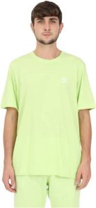 Adidas Originals Fluorescerend groen heren T-shirt met iconisch klaverblad borduurwerk Geel Heren