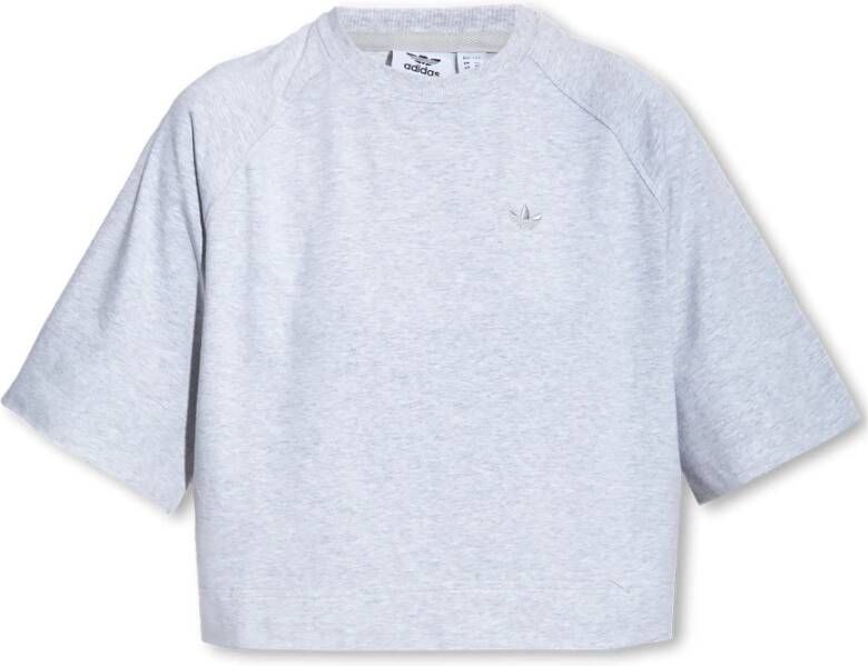 Adidas Originals Geknipt T-shirt met logo Grijs Dames