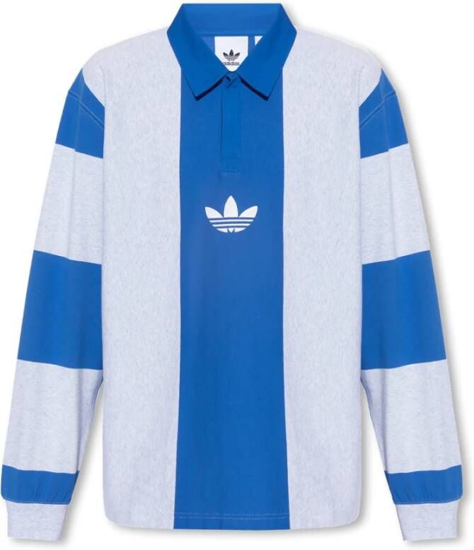 Adidas Originals Gestreept poloshirt Blauw Heren