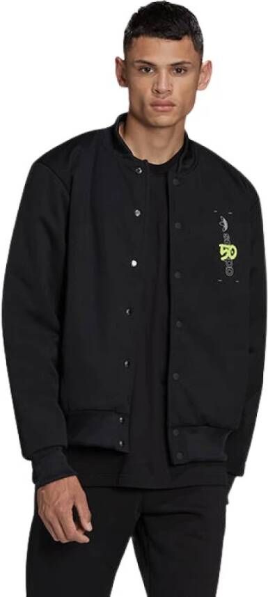 Adidas Originals Grafisch achter mannen; Jacket de klaverproil Vrct -jas Hc7122 Zwart Heren